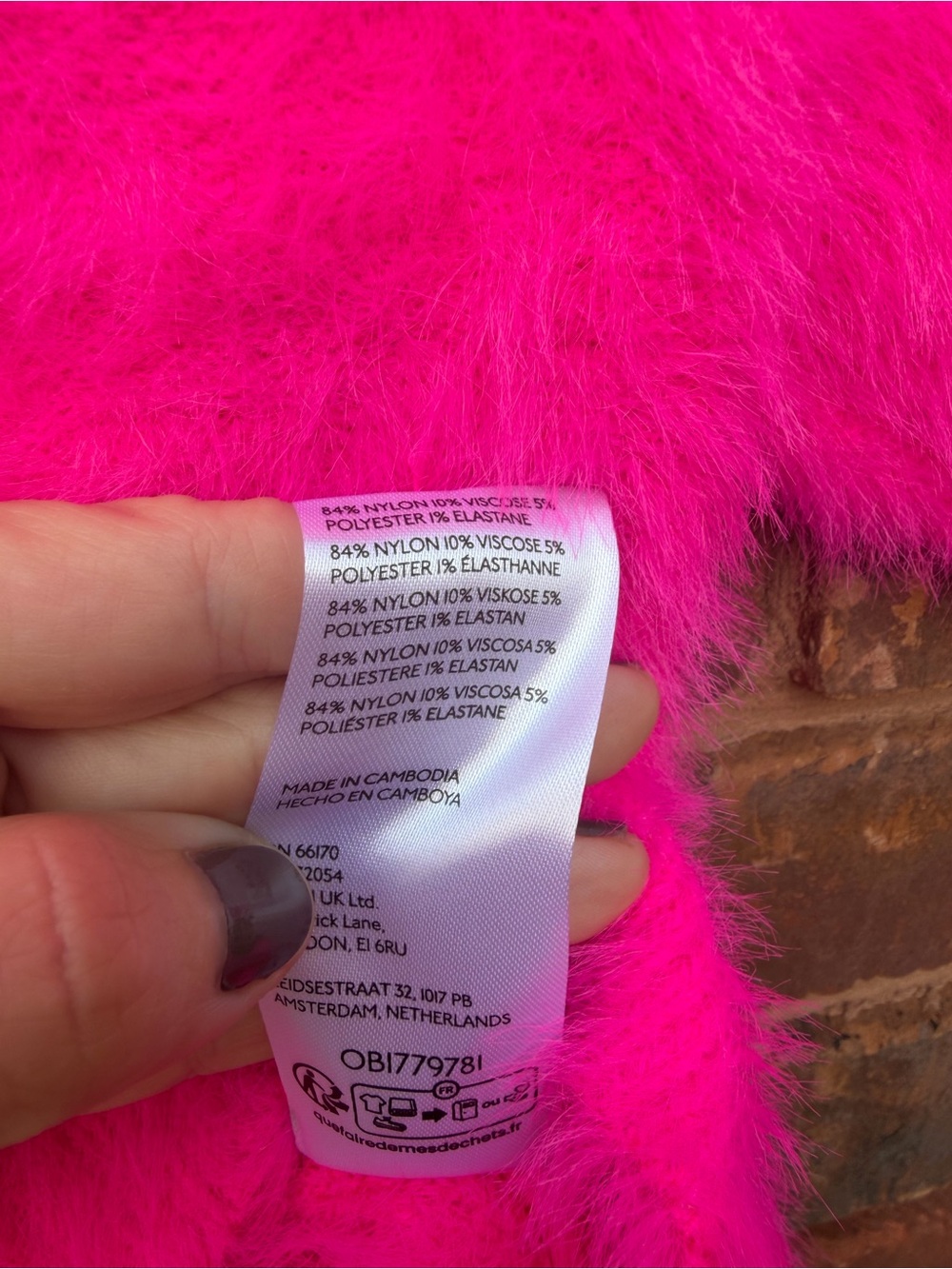 Anthropologie Pilcro  Womens Neon Pink Fuzzy Eyelash Baby Sweater Tee Top - Picture 4 of 4